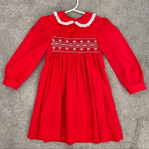 polly flinders dresses Vintage Smocked Apron Dress 5t ideal for special celebrations Vintage Polly Flinders Girls School